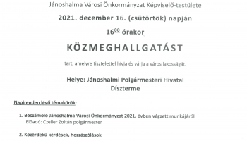 Lakossági meghívó - közmeghallgatás